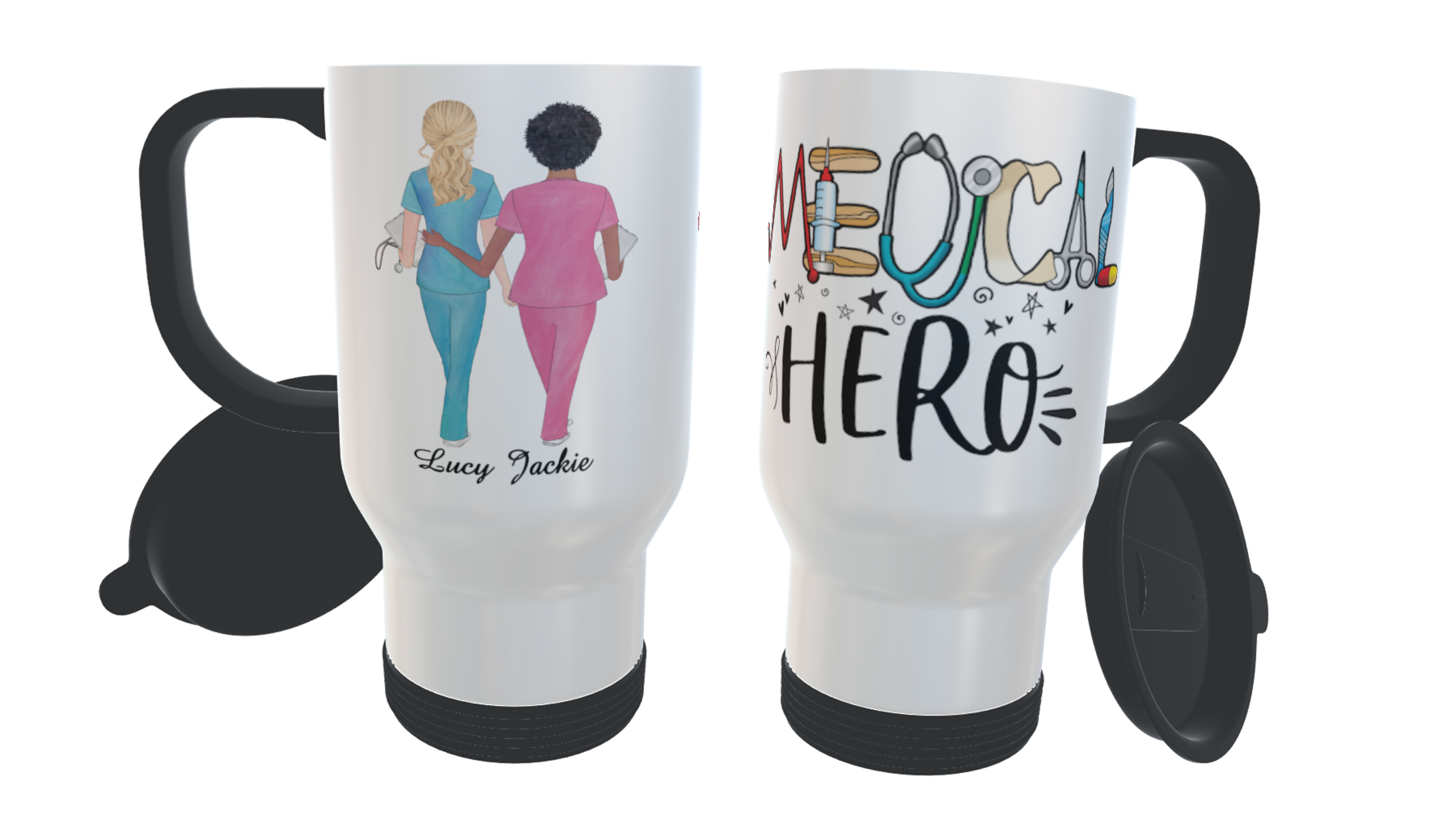 Nurses Customised Travel Mug - Medical Hero - Click Image to Close